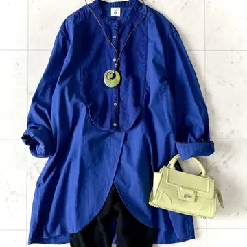새상품급 6(ROKU) DRESS SHIRT 부잠 셔츠 로얄 블루