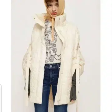 slay 퀼팅 다운 판초