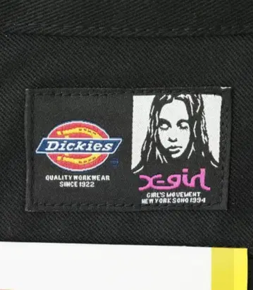 [택 포함 새상품] Dickies x girl 콜라보 블랙 와이드 팬츠