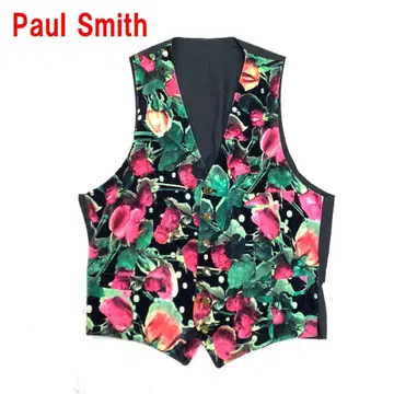 A6965 폴스미스 베스트 코튼계 꽃무늬 블랙 핑크 M 상당