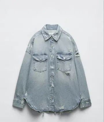 데미지 데님 자켓 TRF