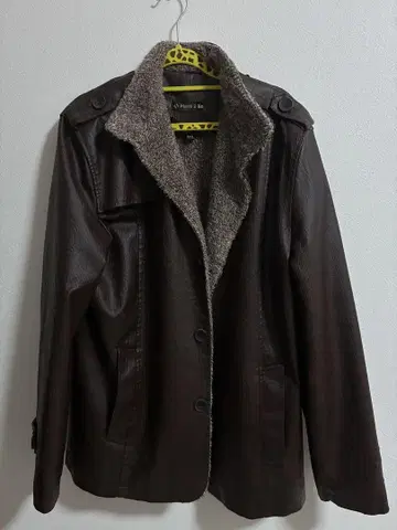 Make Z Be 보아 부착 가죽풍 자켓 XXXL
