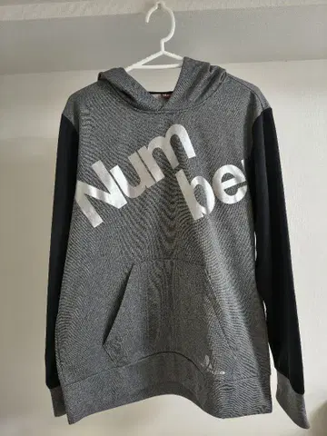 Number 후드 부착 후드티 그레이/블랙