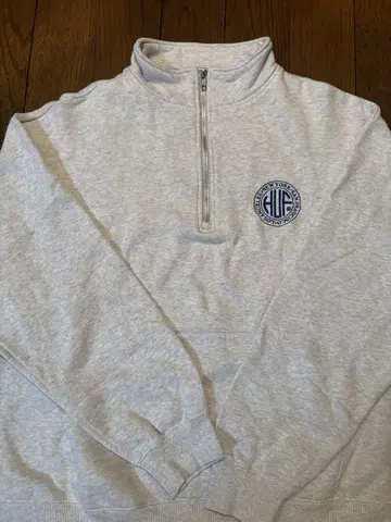 HUF 그레이 하프 지퍼 후드티 XL