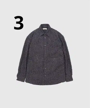 YOKE 25AW Needlepunched Plaid Shirt BLUE