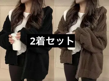 플리스 자켓 M/L 블랙 브라운