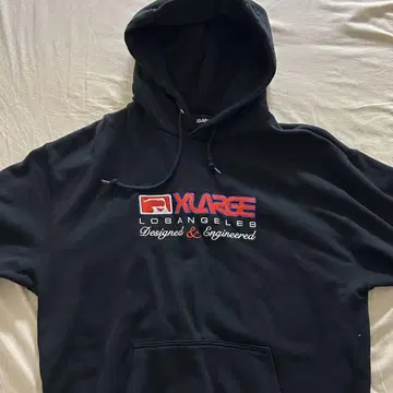 XLARGE 블랙 후드 부착 후드티 M
