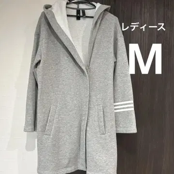 아디다스 롱 가운 M 그레이 후드 부착