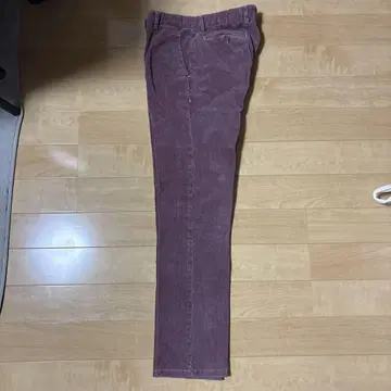 슬림핏 퍼플 팬츠 코튼 혼방