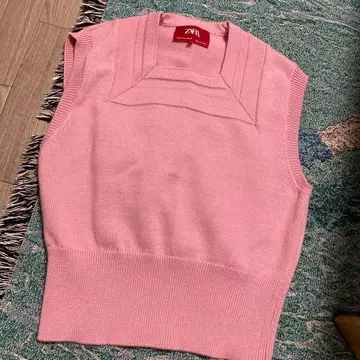 ZARA 핑크 슬리브리스 니트 베스트 EUR 38