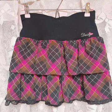 DAISY LOVERS 체크 무늬 캉캉 스커트 핑크 165