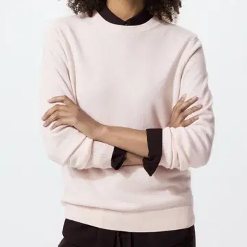 새상품 UNIQLO 유니클로 캐시미어 크루넥 스웨터 핑크
