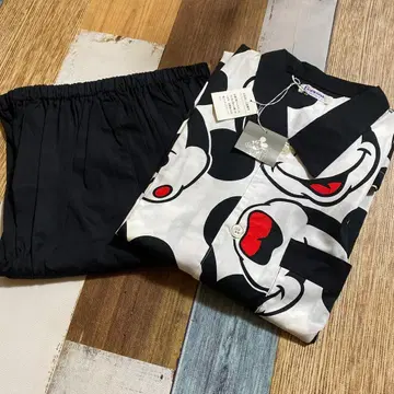 POPPINS 미키 파자마 셔츠 셋업 올 패턴 레트로