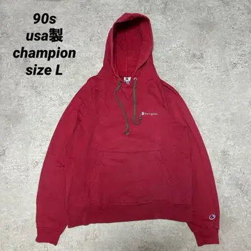 90s usa champion 앞V 페이드 레드 L 후드티