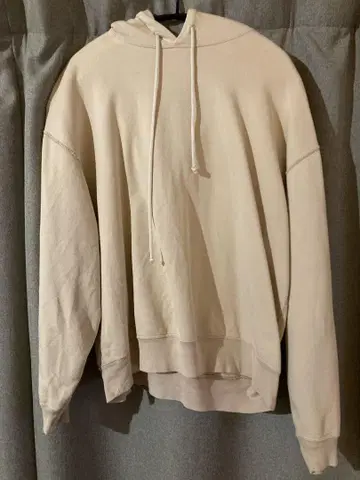 AURALEE 베이지 후드티 100% 코튼