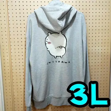 [ 새상품 ] 치이카와 (먼작귀) 후드티 3L 그레이 사가 자수 남성용