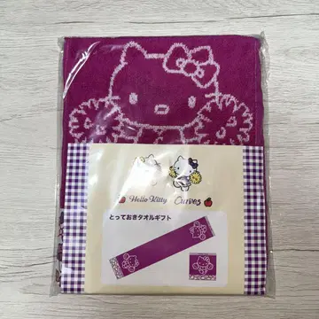 커브스 Hello Kitty 타월 손수건 퍼플