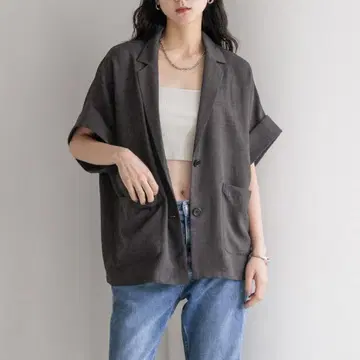 [ LOWRYS FARM ] 바스켓 자켓 SS 차콜 그레이