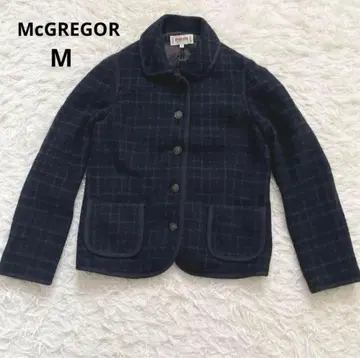 맥레거 여성용 울 자켓 커버올 체크 네이비