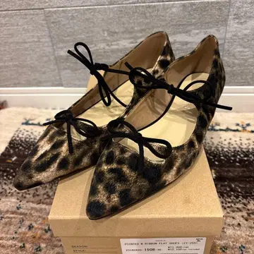 [ 새상품급 ] 루타론 더블 리본 레오파드 무늬 24.0cm