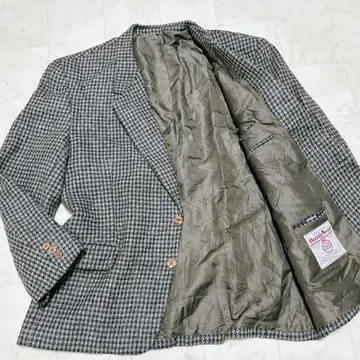 해리스 트위드 테일러드 자켓 하운드투스 싸개 버튼 빈티지 XL