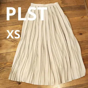 새상품급 PLST 그레이지 롱 플리츠 스커트 XS 맥시 고급