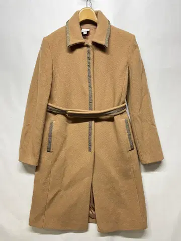 양호 이탈리아제 파올라 프라니 벨트 울 롱 코트 베이지 42