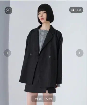 Ellno de Mavie 플라워 자카드 오버 더블 자켓