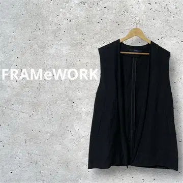 [ 명품 일본제 ] FRAMeWORK 린넨 울 롱베스트 블랙 무지