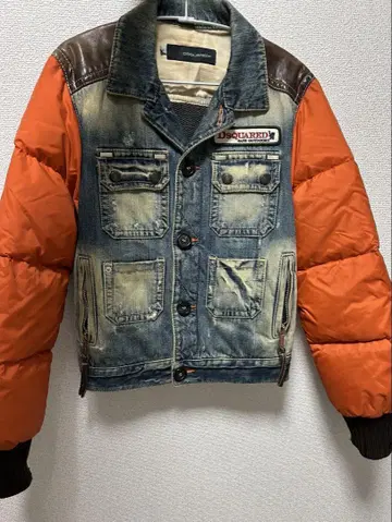 DSQUARED2 다운 데님 가죽 자켓 46 사이즈