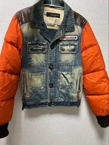 DSQUARED2 다운 데님 가죽 자켓 46 사이즈