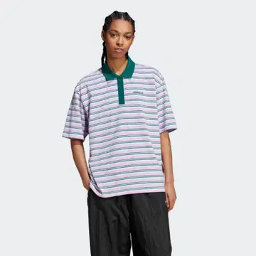 [ adidas ] '80s 오버 사이즈 스트라이프 피케 셔츠
