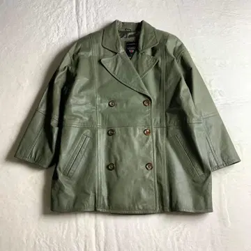 [ 가죽 자켓 더블 올리브 그린 레어 컬러 소가죽 카우 가죽 ]