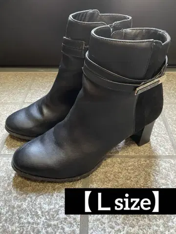 가죽 스트랩 부티 블랙 JELLY BEANSLsize ( 24cm )