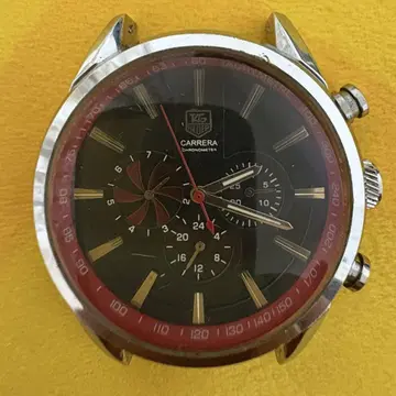 태그 호이어 자동 와인딩 손목시계 크로노그래프 블랙 레드