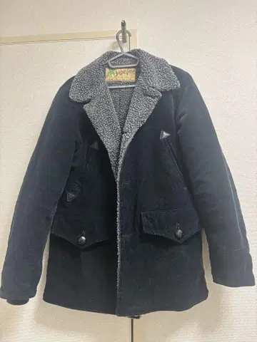 슈가 케인 블랙 코듀로이 런치 코트 아메카지 M