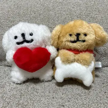 말티즈 Maltese 볼 체인이 달린 봉제 인형 총 2종 네이비