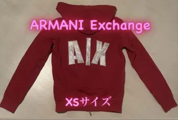 Armani Exchange 후드 부착 후드티 XS 사이즈 레드