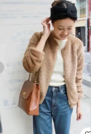 SLOBE IENA 인조 모피 지퍼 블루종
