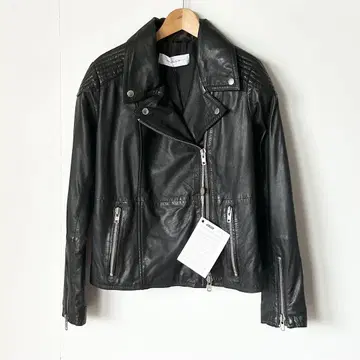 새상품 BULLY 램 가죽 더블 라이더 자켓 42 블랙