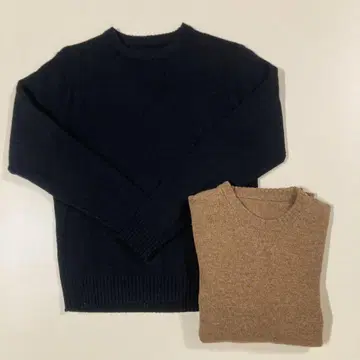무인양품 신사 워셔블 울 미들 게이지 크루넥 스웨터 S 2개 세트