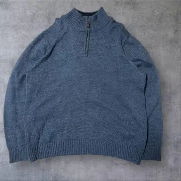 L,L,Bean 다크 블루 하프 지퍼 니트 스웨터