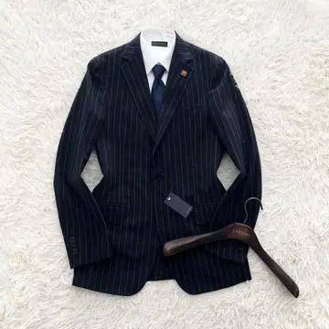 [ 새상품급 ] LARDINI 네이비 코튼 자켓 부토니에르 사이즈 50