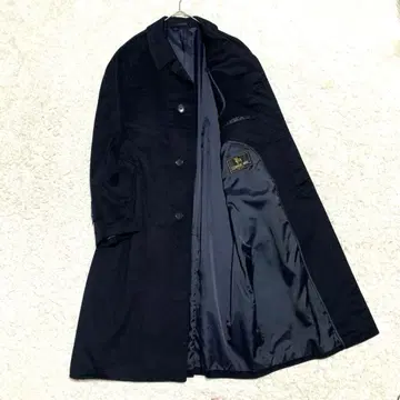 빅 사이즈 퓨어 캐시미어 100% 롱 코트 블랙