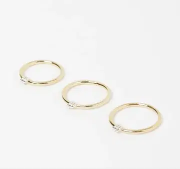 LAPUIS 골드링 3개 세트 유나이티드 애로우즈