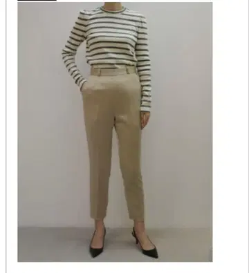 퍼프 슬리브 보더 티셔츠