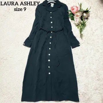 LAURA ASHLEY 로라 애슐리 실크 100% 긴팔 롱 셔츠 원피스