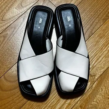 ZARA 크로스 스트랩 샌들 38