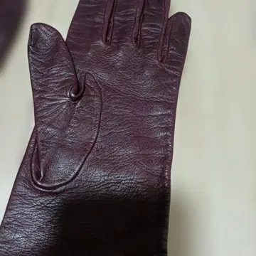 보르도 색상 가죽 롱 그로브