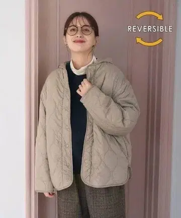 발수/머신 워셔블 리버서블 퀼트 숏 블루종
